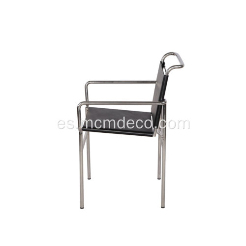 Silla de diseño moderno de cuero negro Eileen Gray Roquebrune